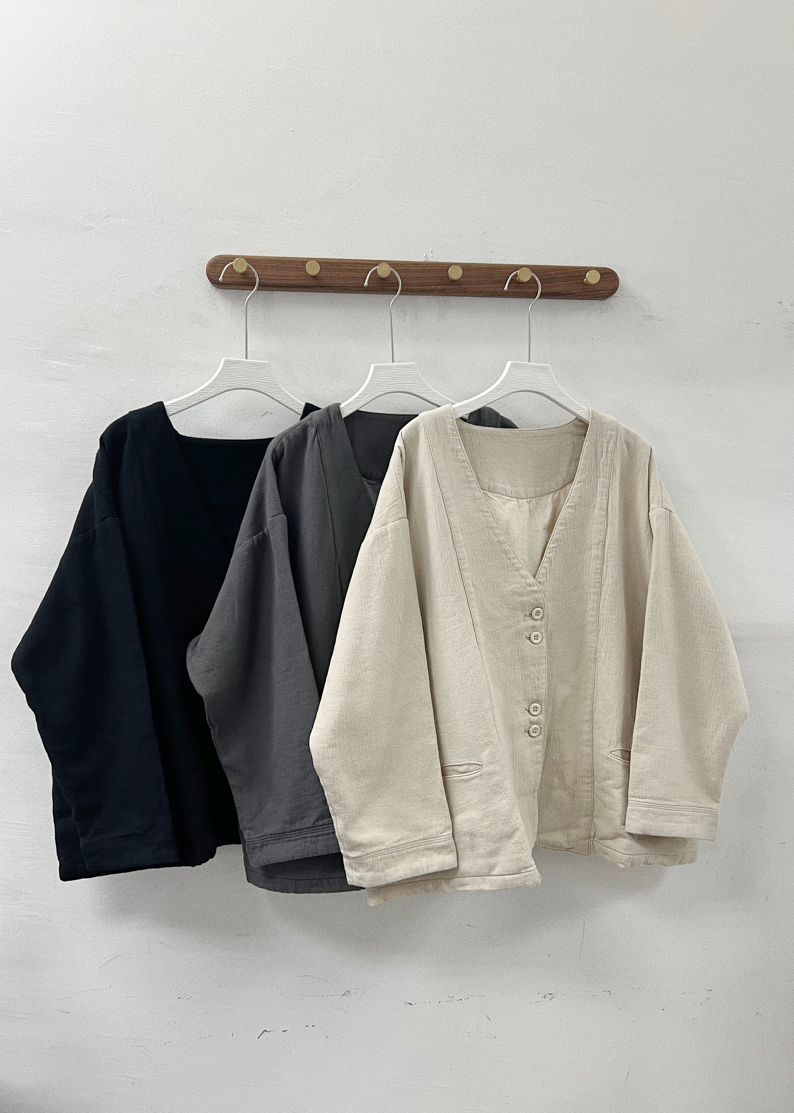 V領挺身棉外套｜3 col