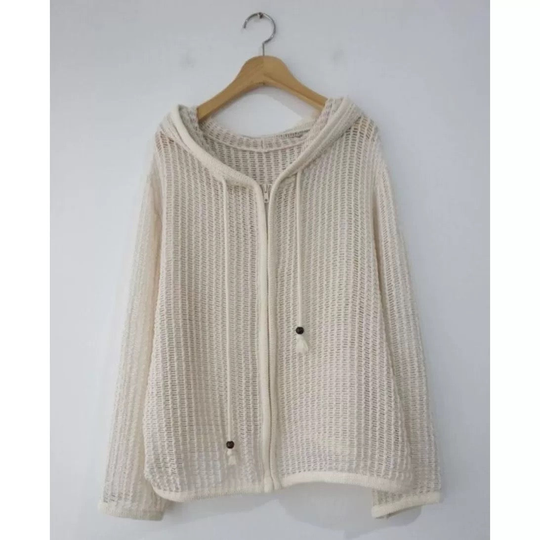 【SALE】網網連帽拉鍊外套丨灰