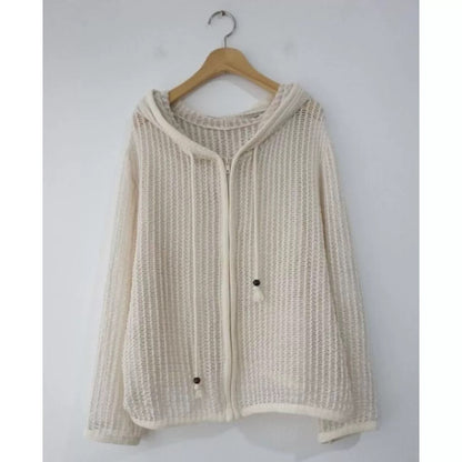 【SALE】網網連帽拉鍊外套丨灰