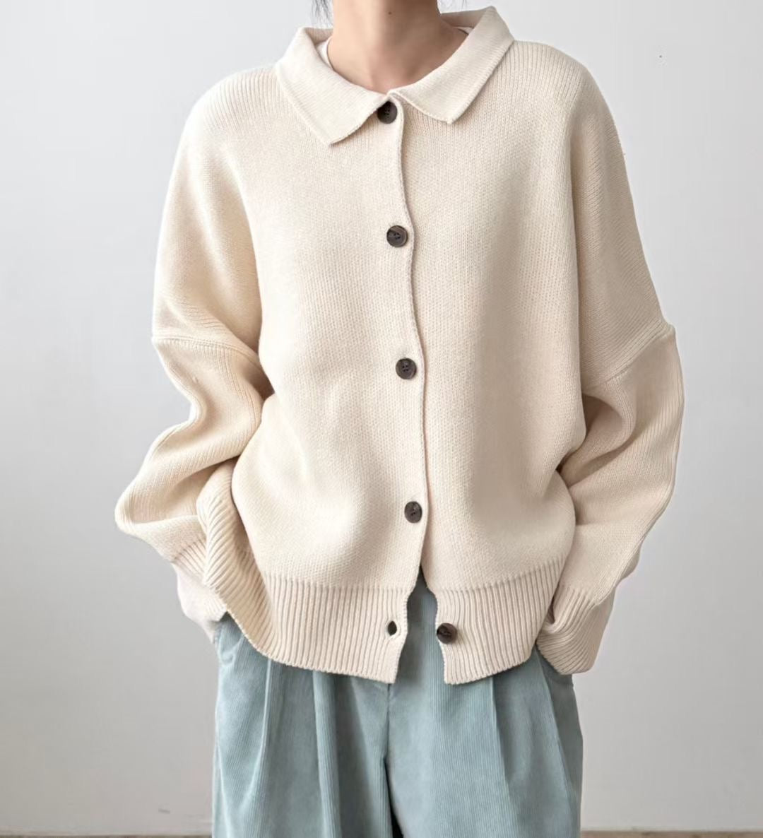 反領針織外套丨2 col