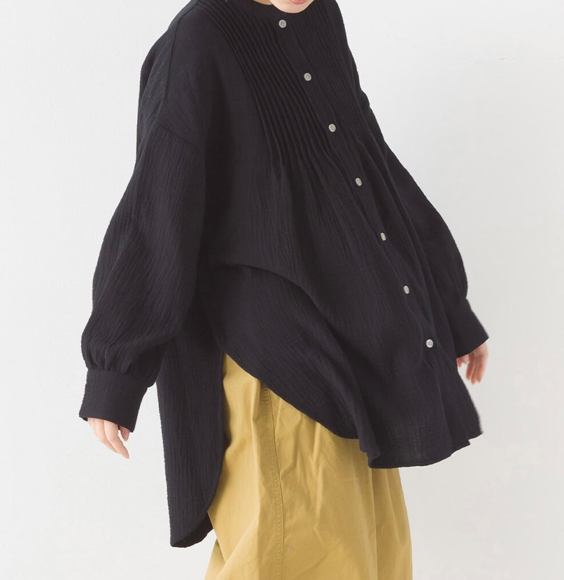 bb棉百褶排鈕top