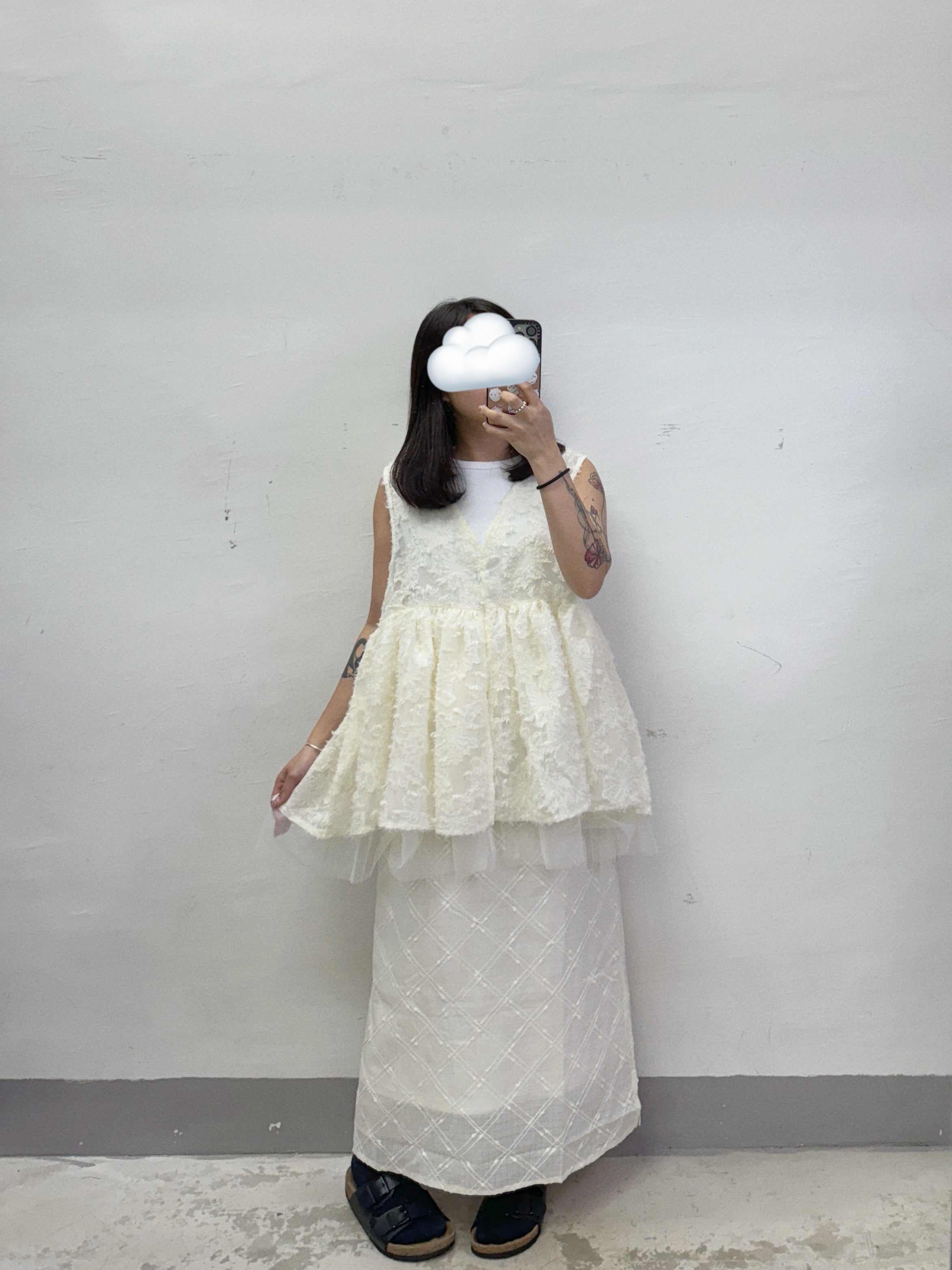 【SALE】蘇蘇花紋拼紗外搭丨4 col