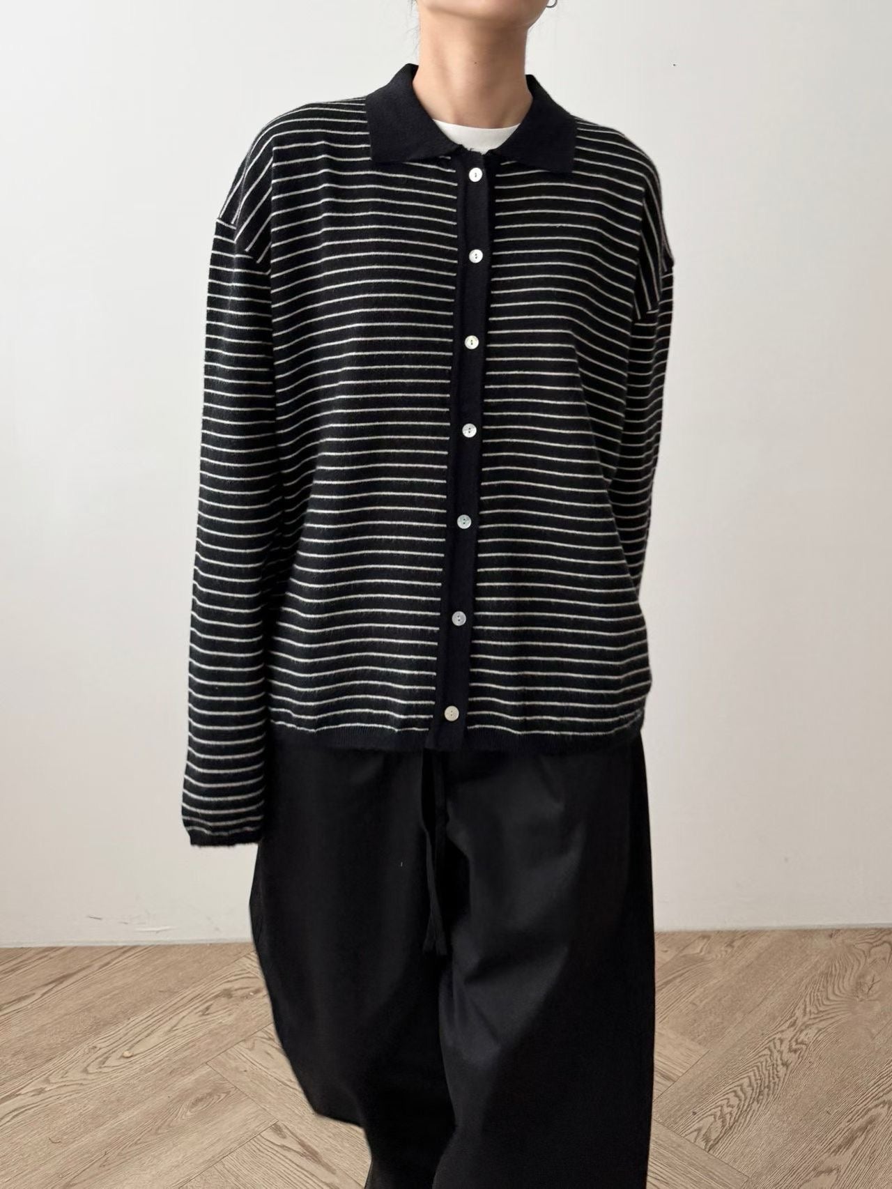 【新品優惠】反領條紋針織外套丨3 col