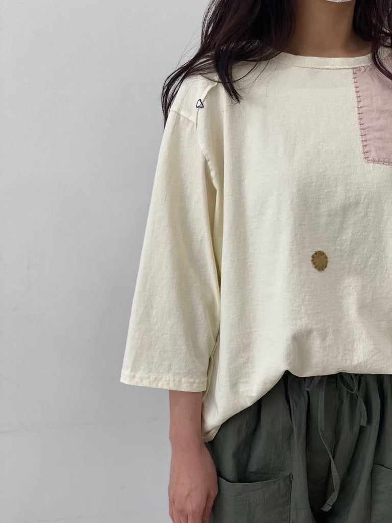 【SALE】日系拼布top｜奶油