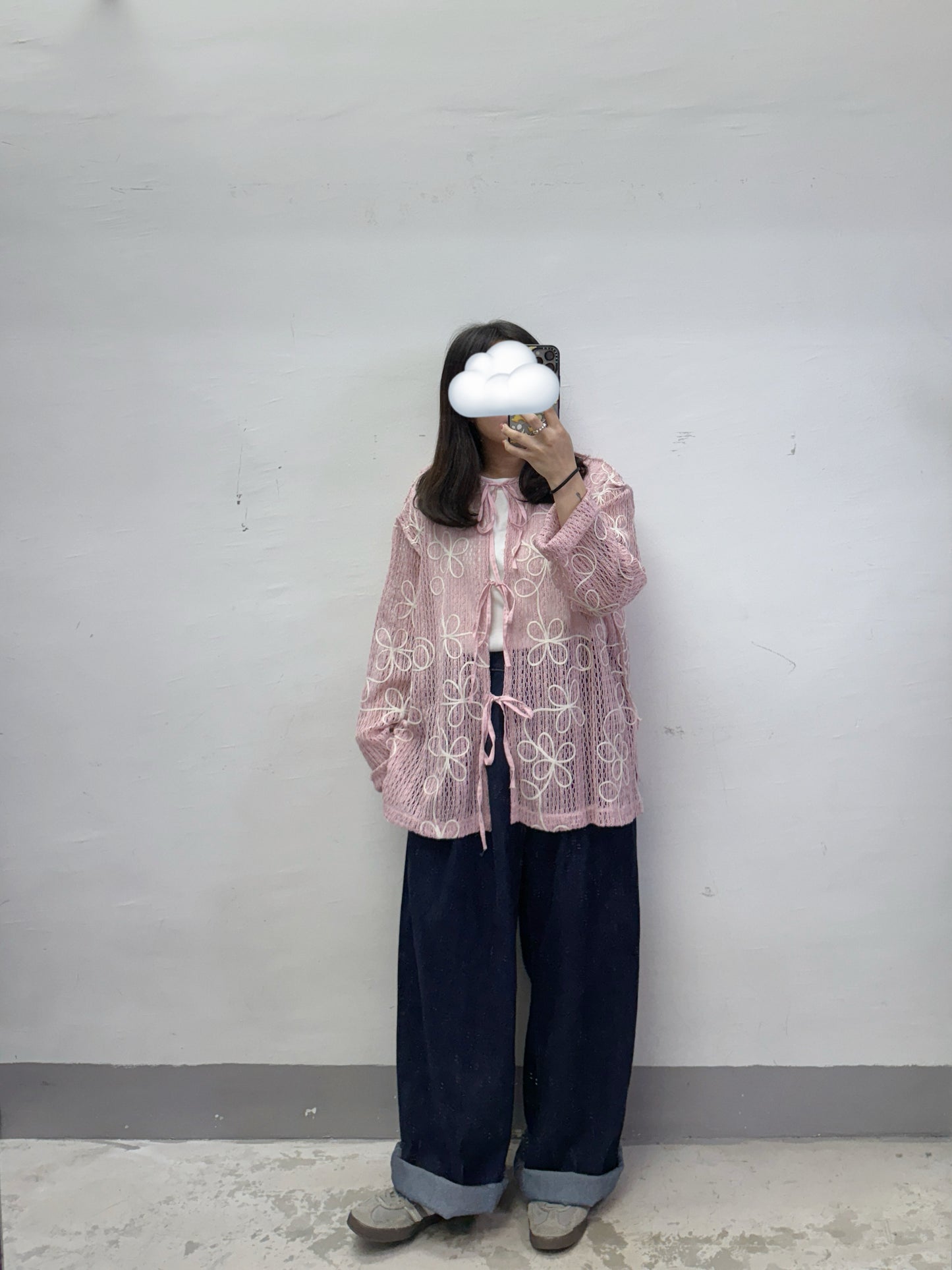 全橡筋牛仔闊褲