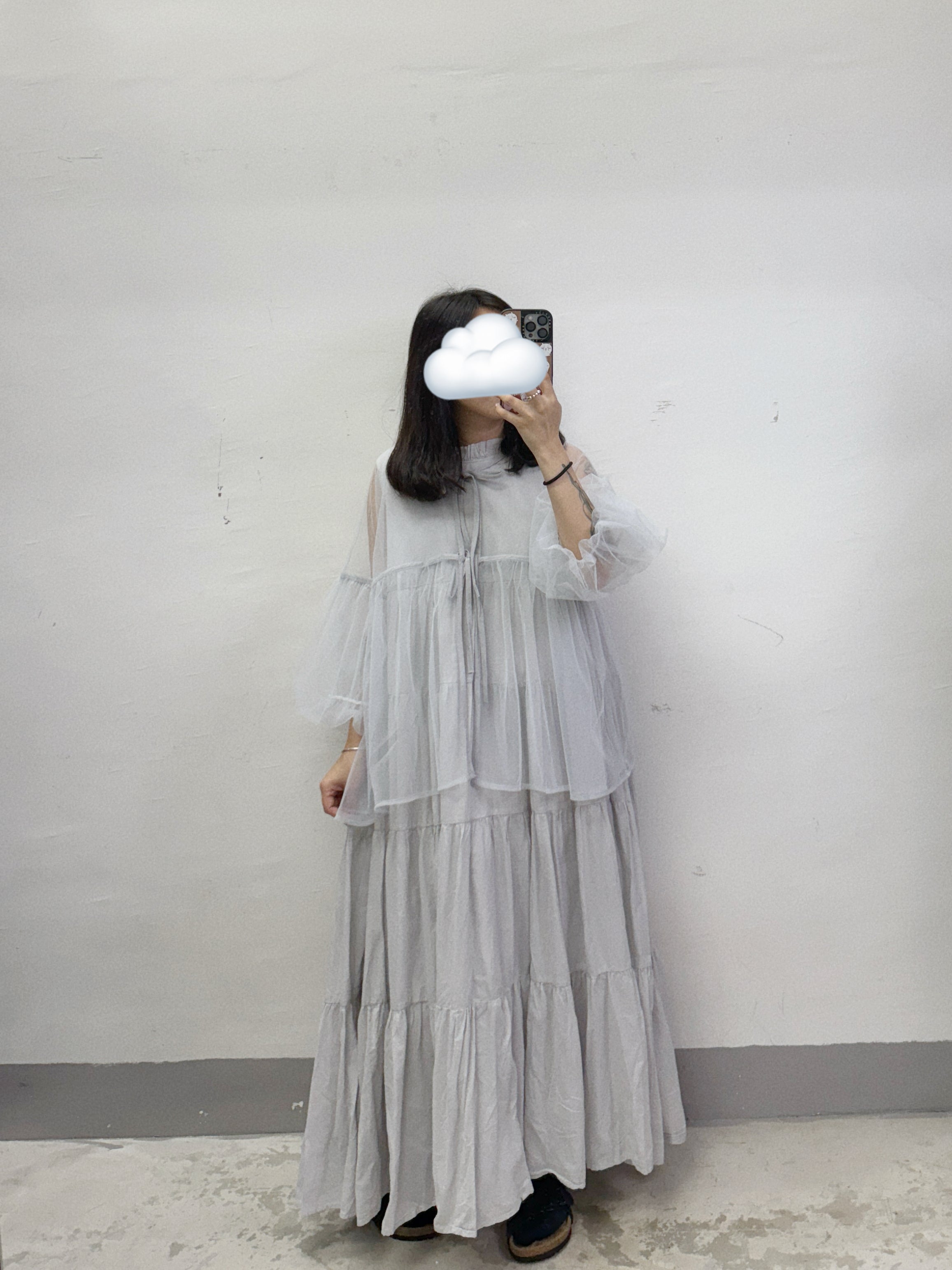 【SALE】泡泡袖綁帶紗外搭丨2 col