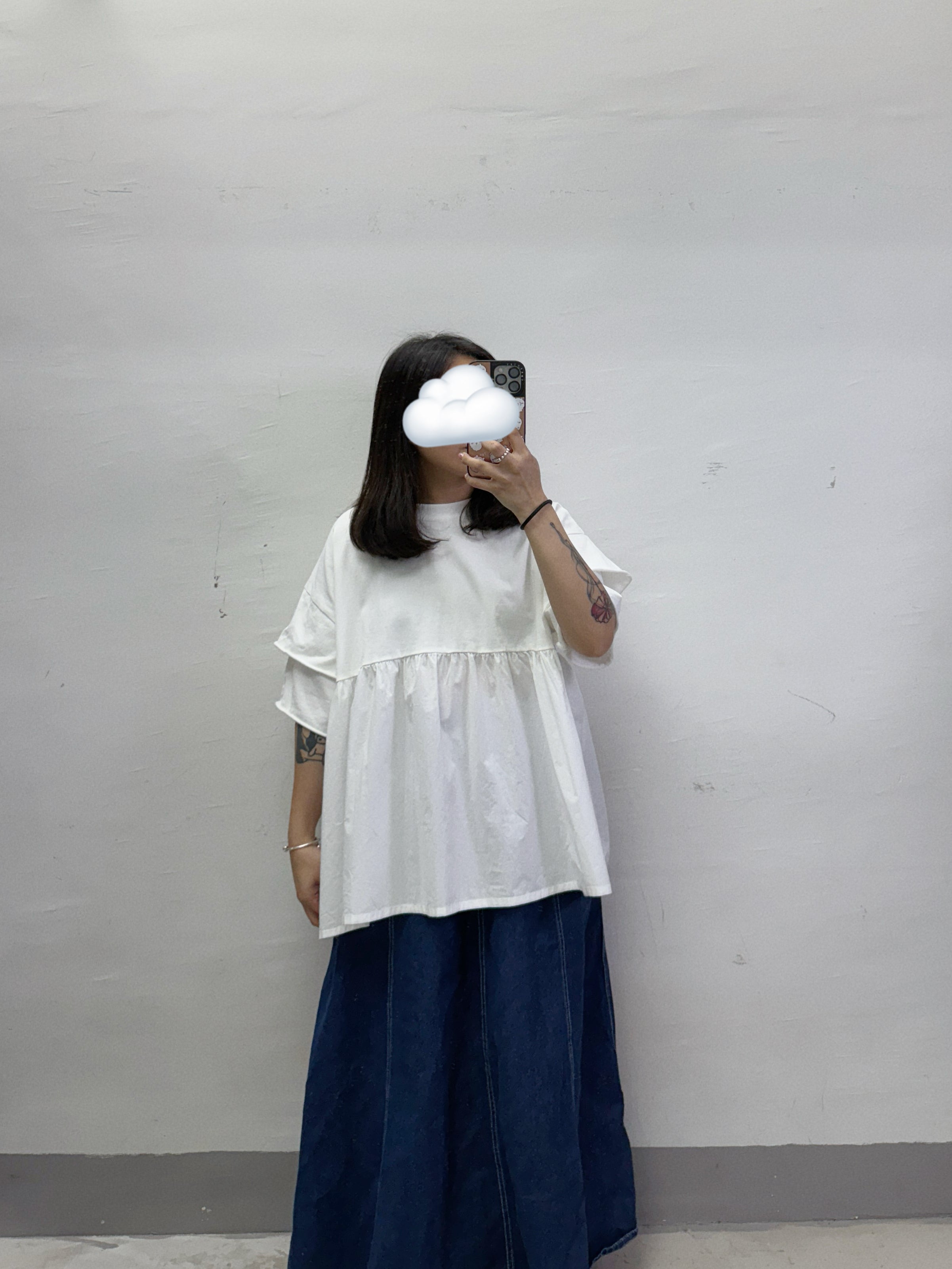 【SALE】拼布娃娃top丨白