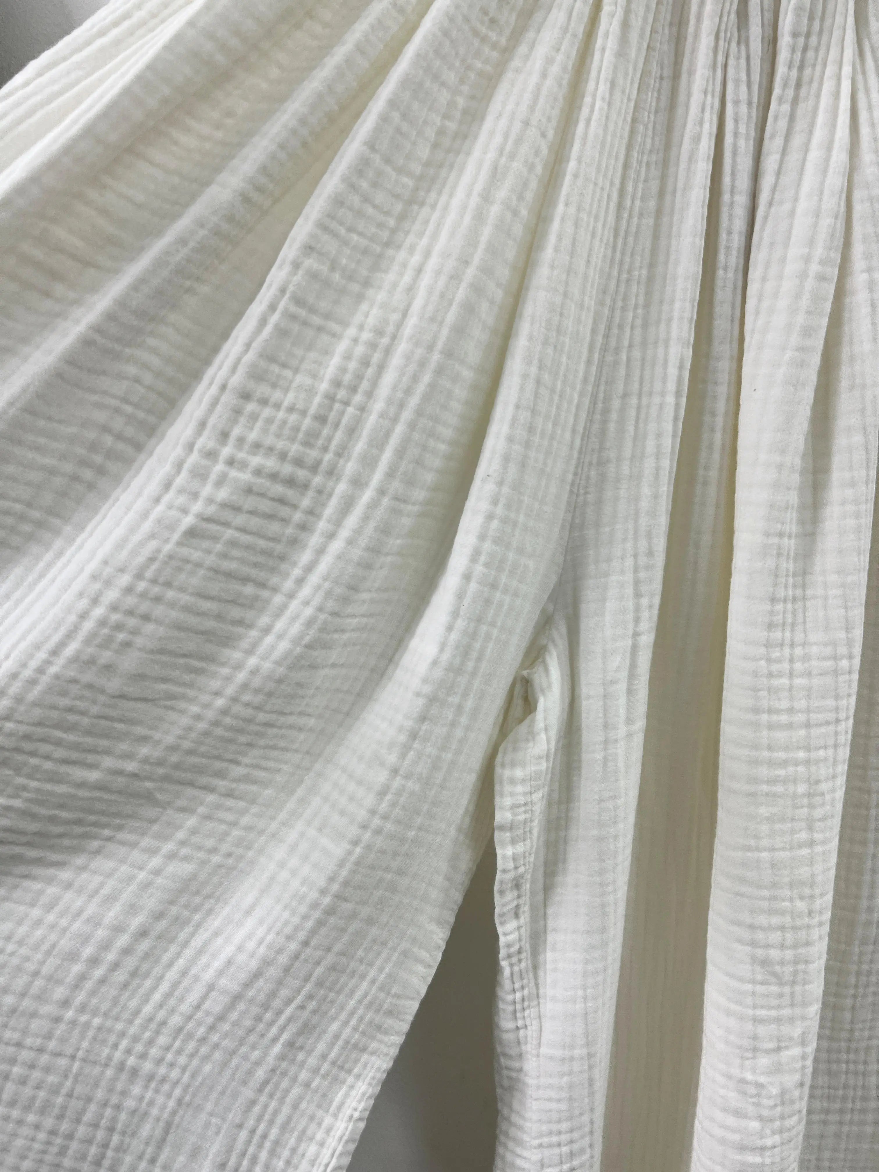 皺皺~bb棉闊裙褲｜白 黑