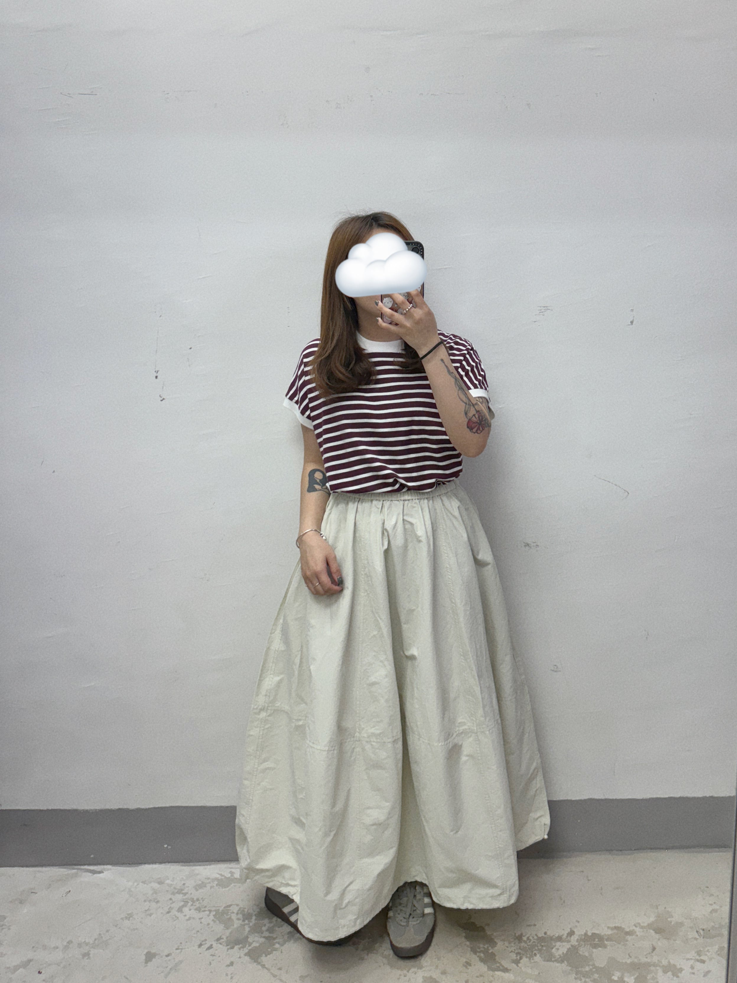 【SALE】嗦嗦風褸料半身裙(可束緊變泡泡裙)丨3 col