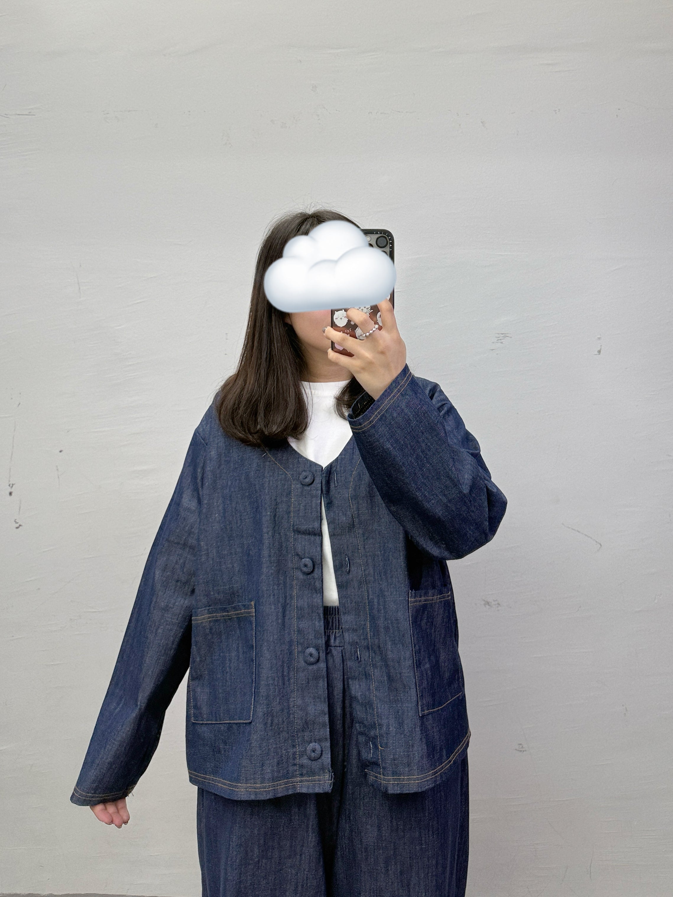 薄牛仔布V領外襯丨2 col