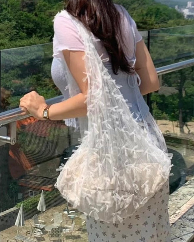 【SALE】蝴蝶結紗紗tote bag｜2 col