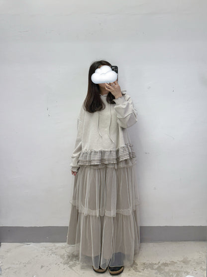 紗紗層層裙丨白 黑