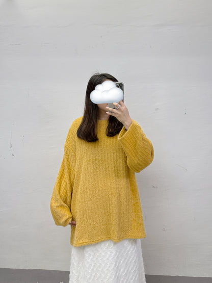 【SALE】暗花紋軟綿綿舒服針織上衣丨4 col