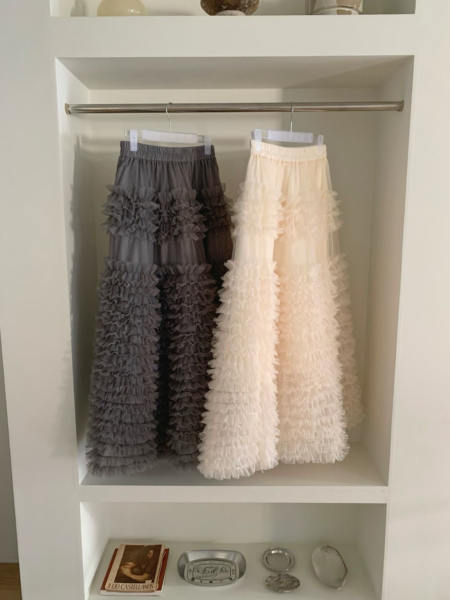 【SALE】層層ruffle邊紗紗裙丨灰
