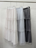紗紗層層裙丨白
