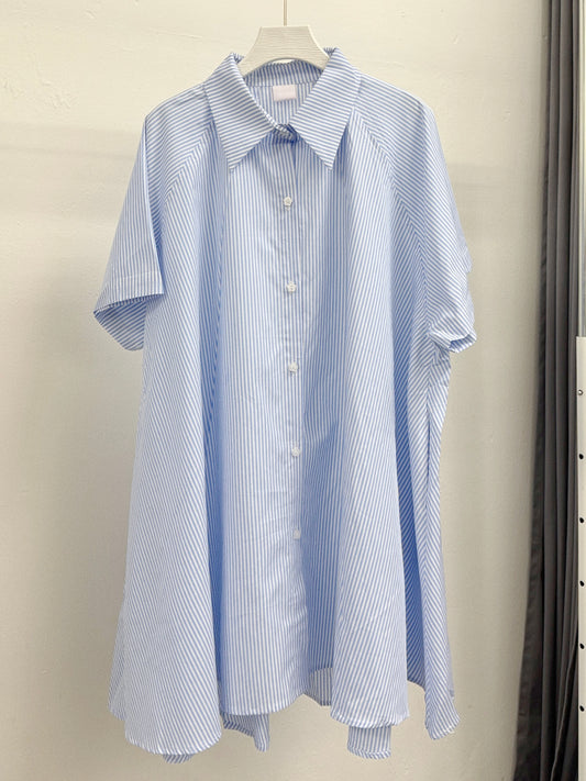 條紋傘型中長恤ops