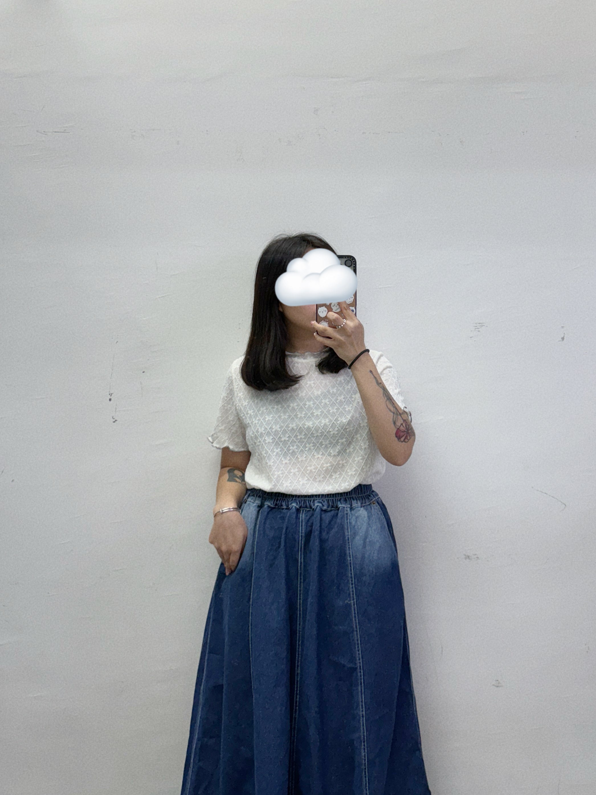 菱格蝴蝶花紋basic top丨3 col