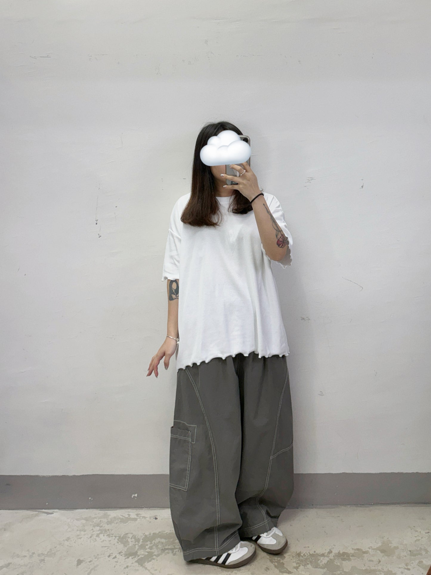 【SALE】ruffle邊闊型上衣丨白