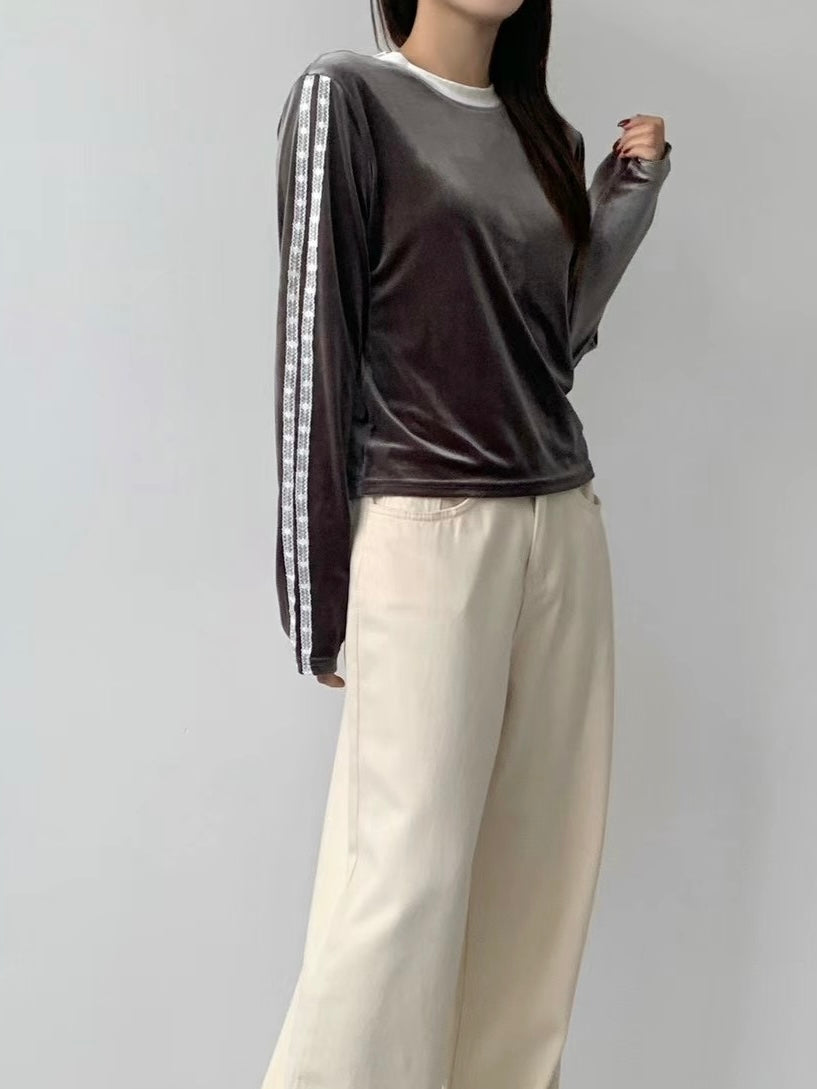 【SALE】絲絨lace top｜3 col