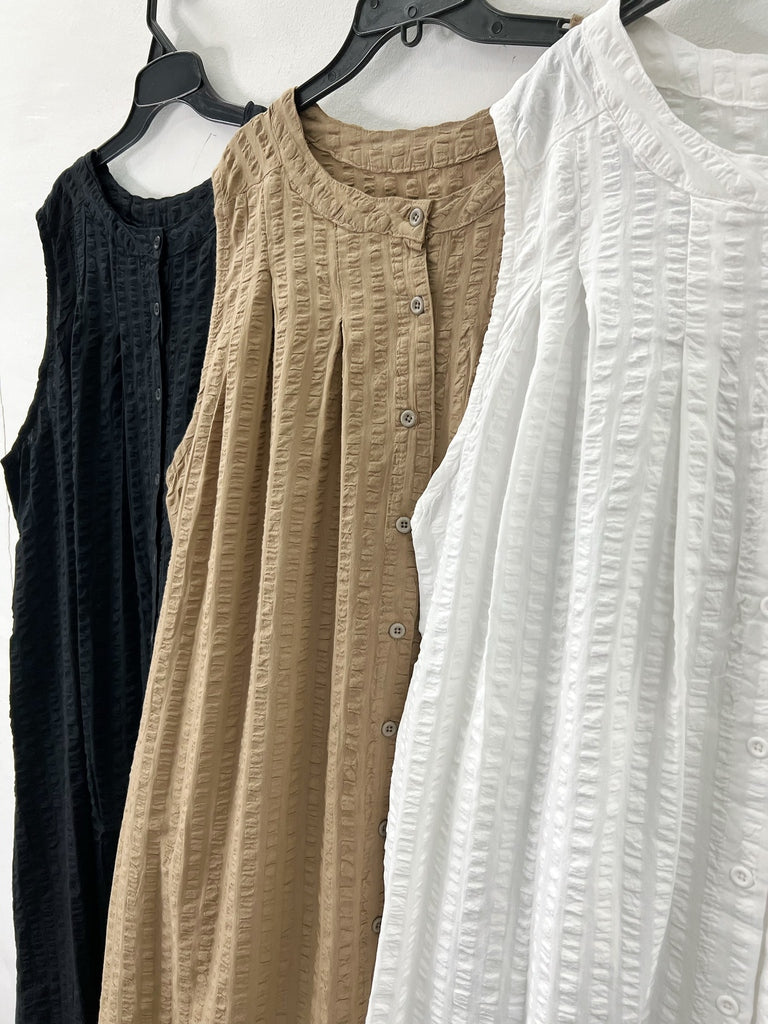 皺皺格紋排鈕ops｜3 col