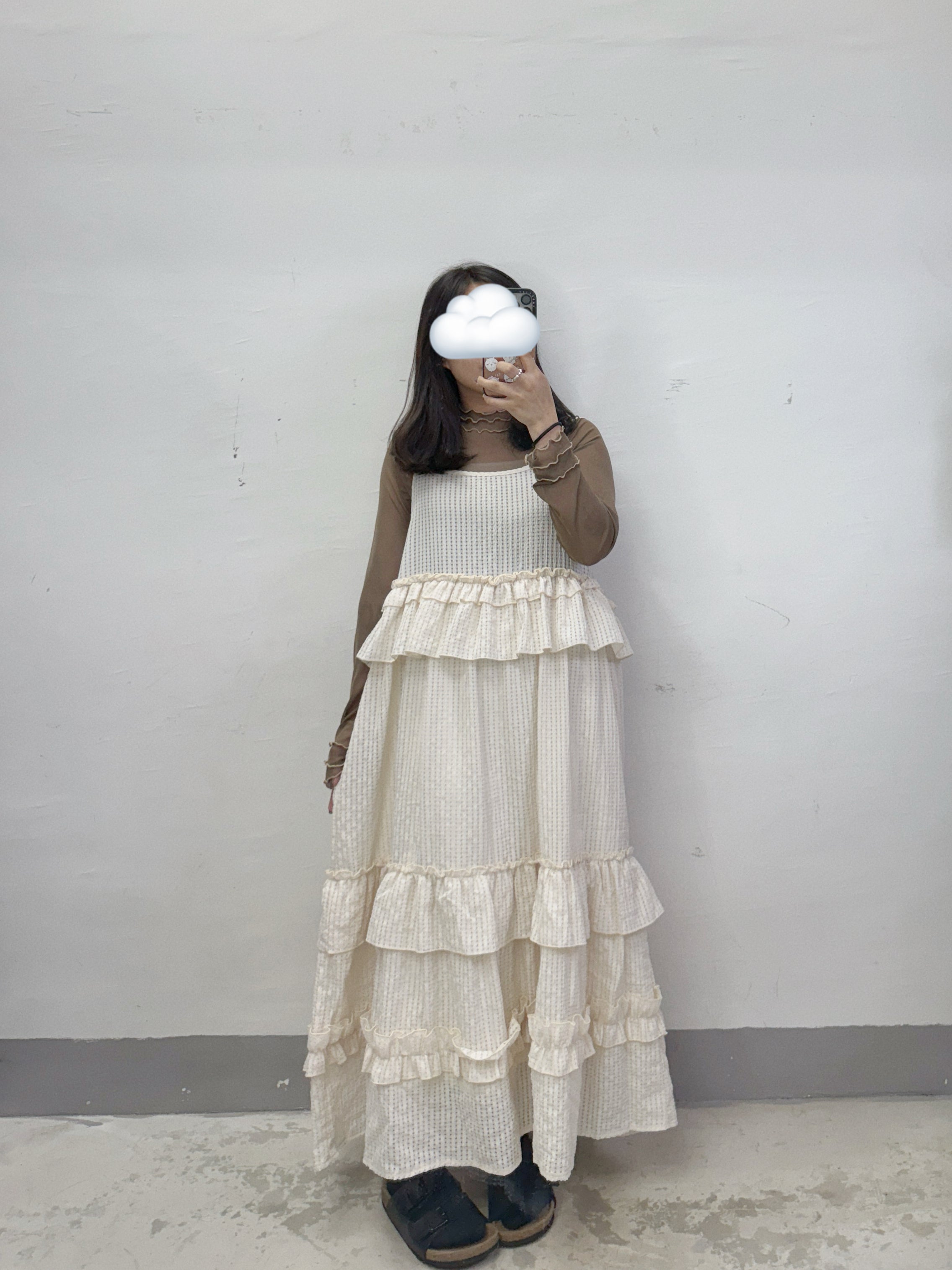 【SALE】格紋ruffle邊吊帶ops丨4 col