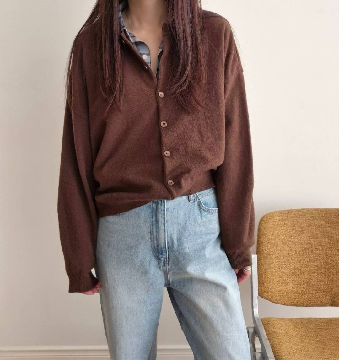 圓領闊身羊毛外套｜8 col