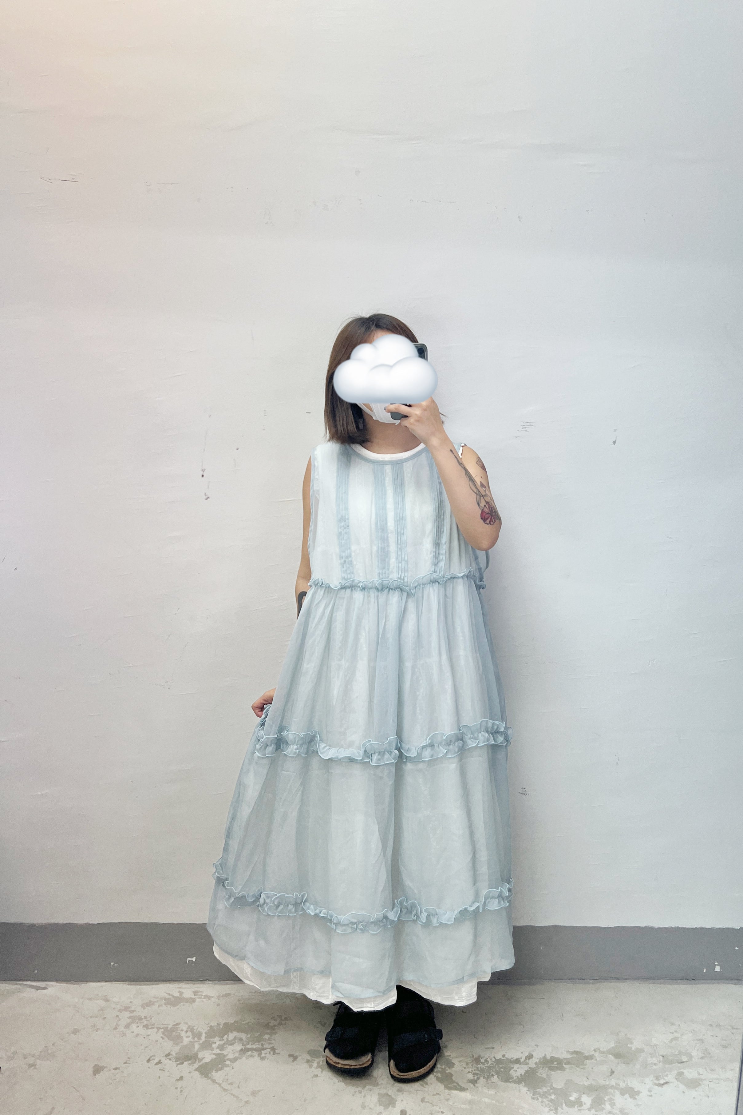 【SALE】2-way ruffle邊透紗ops｜4 col