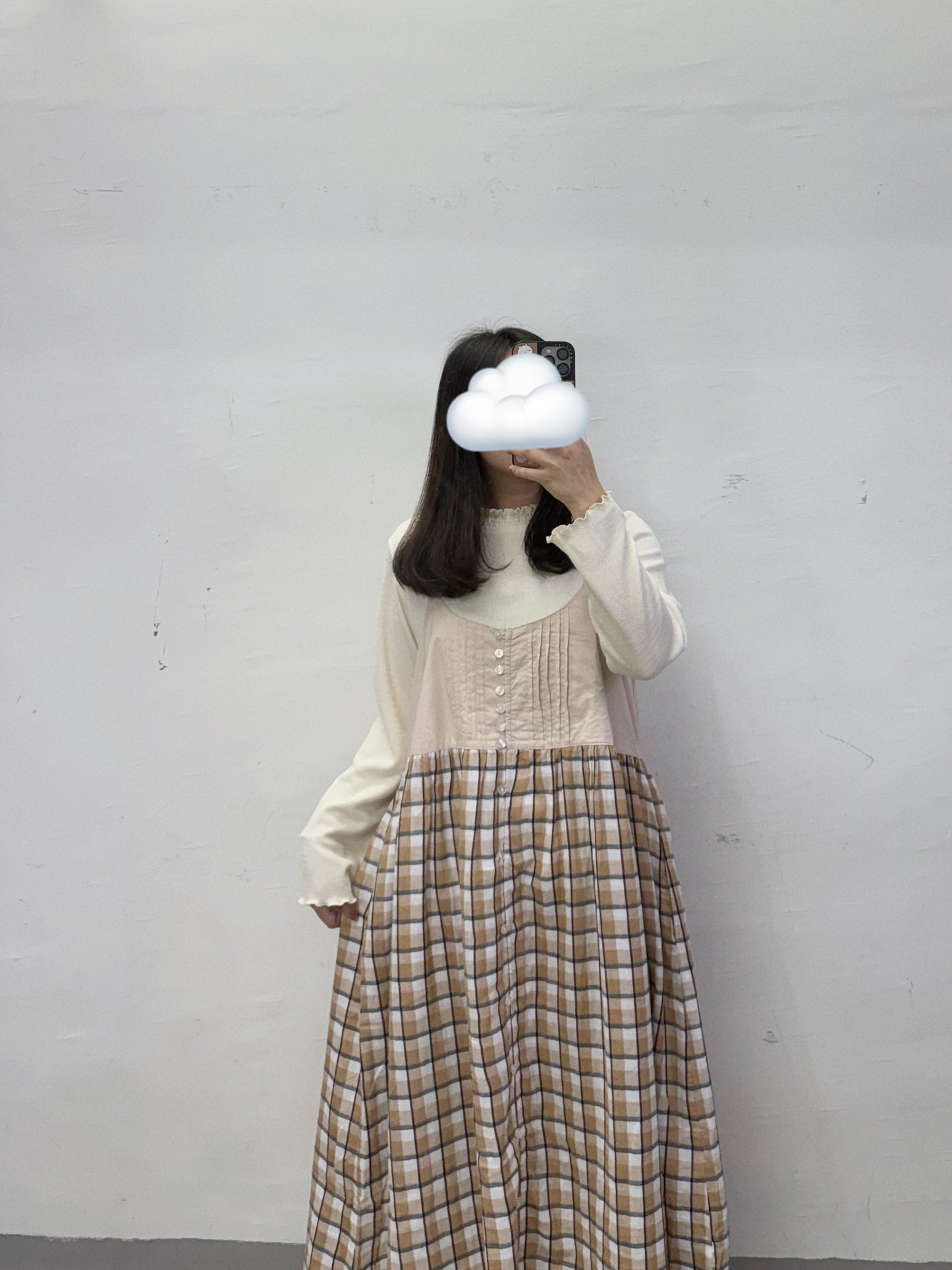 拼布bb棉格紋吊帶ops丨2 col