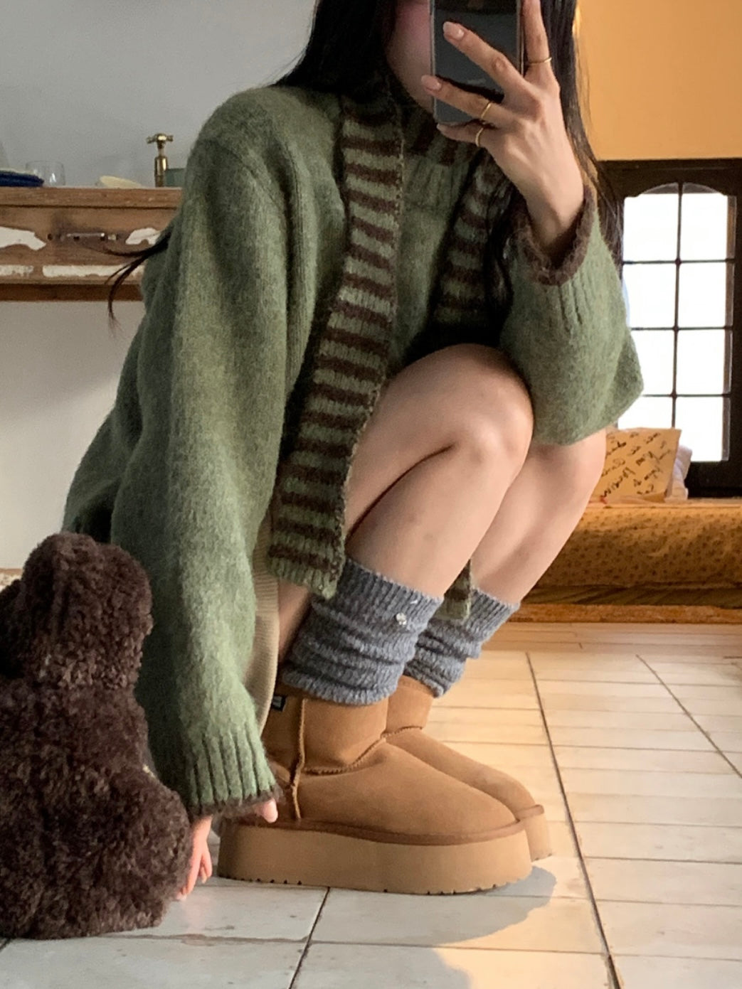 【新品優惠】SET!圍巾拼色毛衣丨4 col