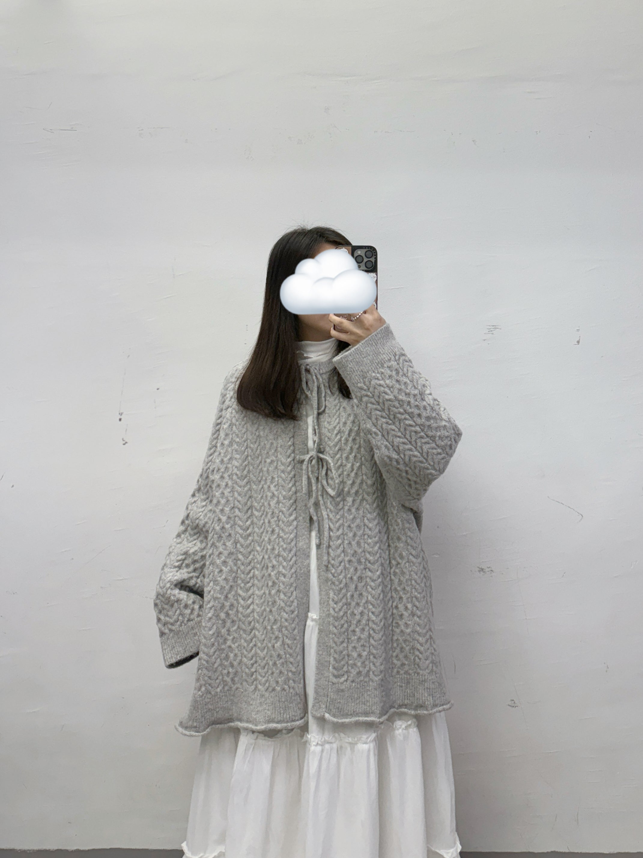 麻花紋綁帶冷外套丨3 col