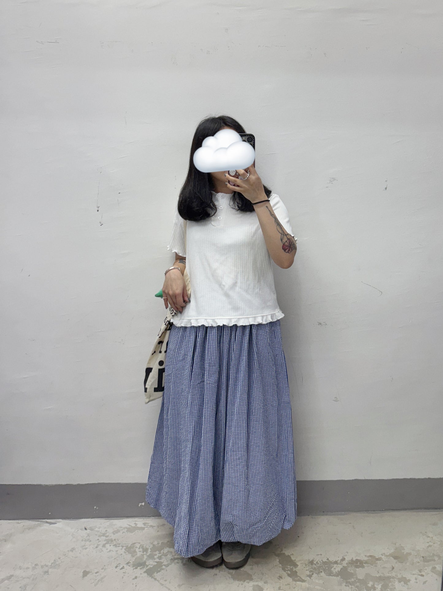 【SALE】泡泡底格仔半身裙丨2 col