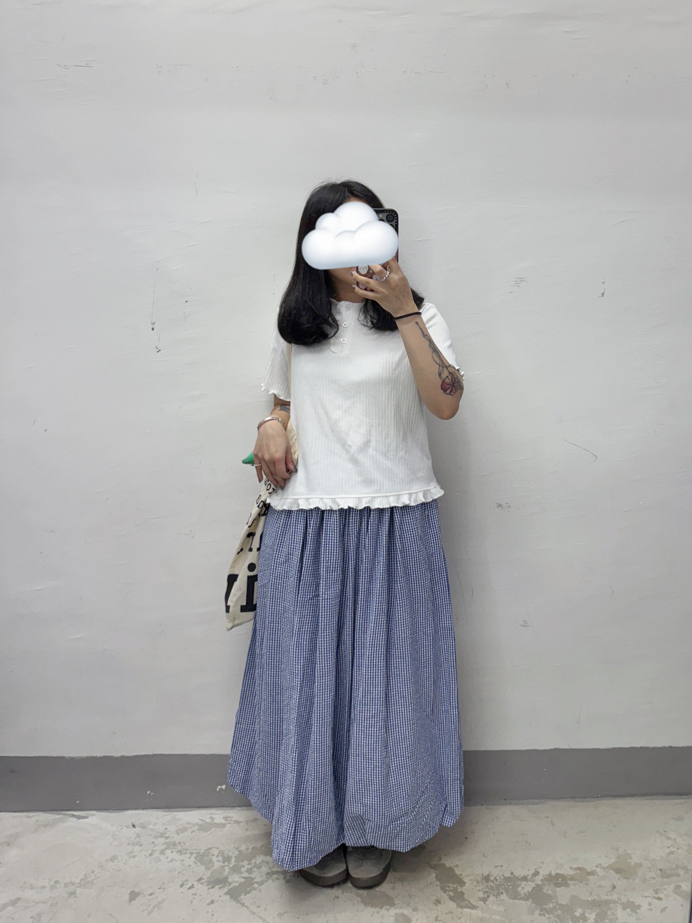 【SALE】泡泡底格仔半身裙丨2 col