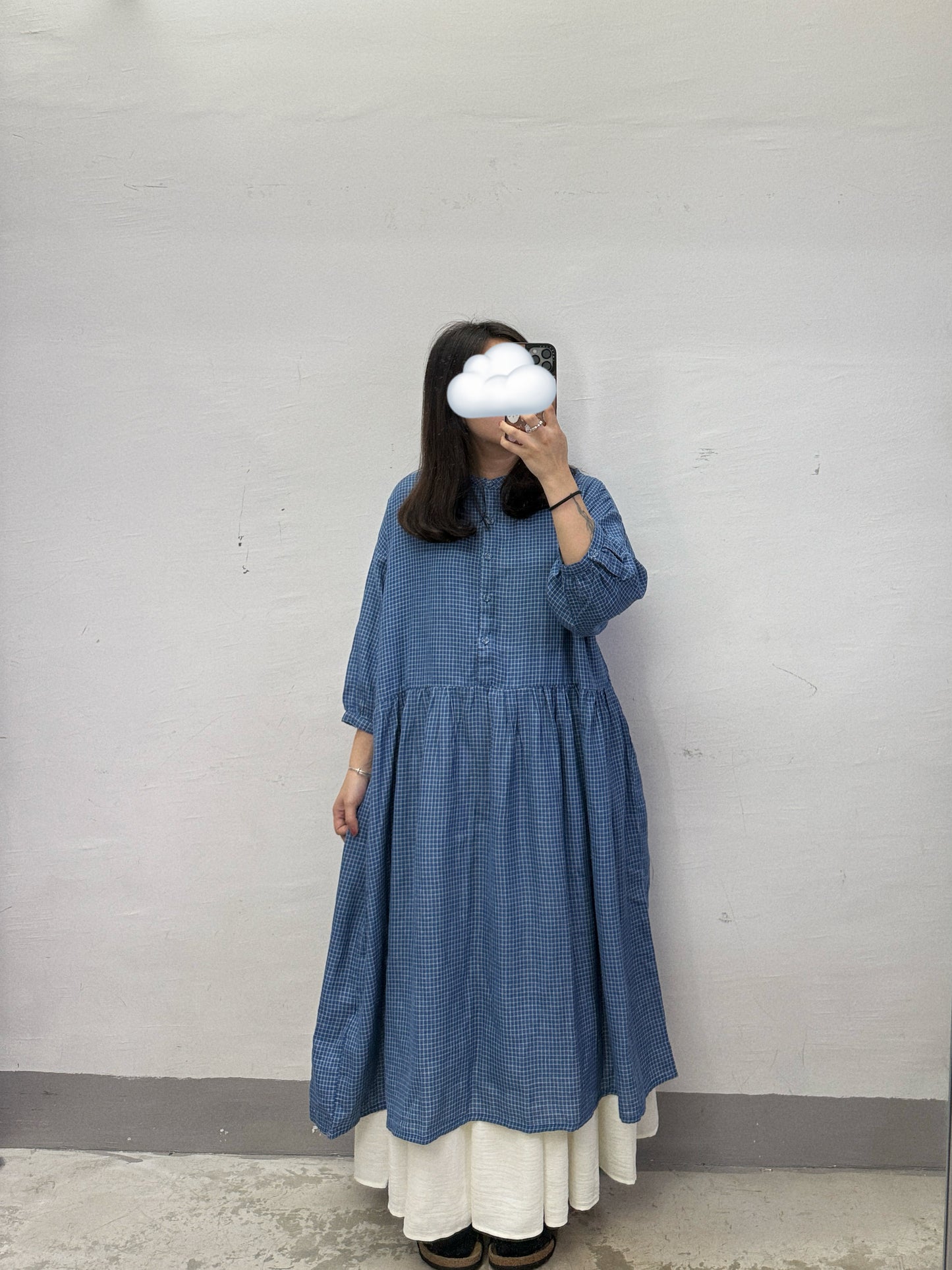 【SALE】bb棉格紋ops丨灰
