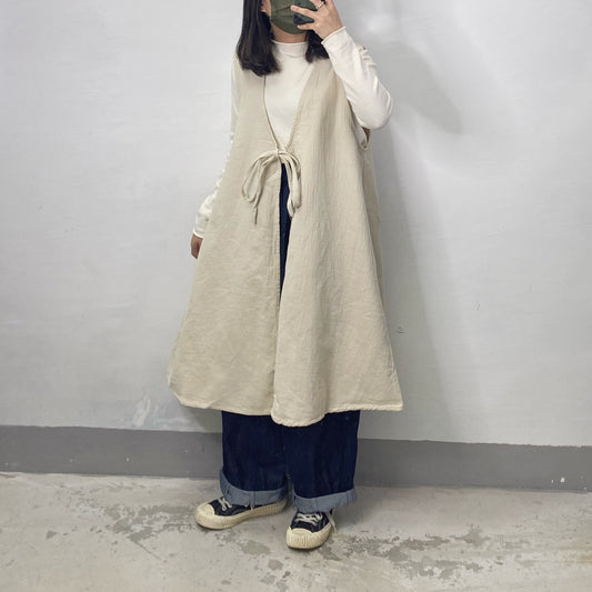【SALE】2-way挺身棉質凹凸質感中長外搭|4 col