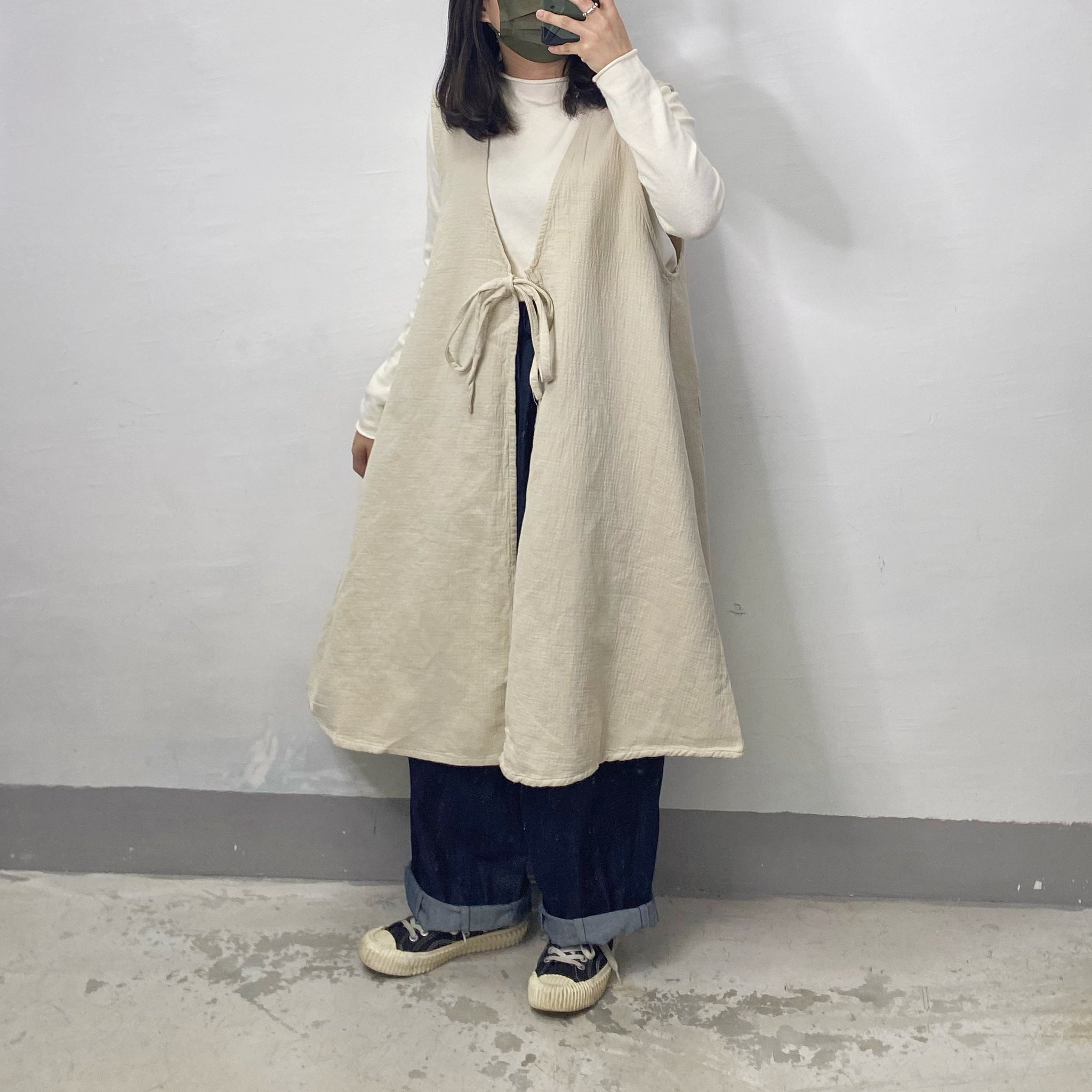 【SALE】2-way挺身棉質凹凸質感中長外搭｜4 col