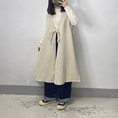 【SALE】2-way挺身棉質凹凸質感中長外搭｜4 col