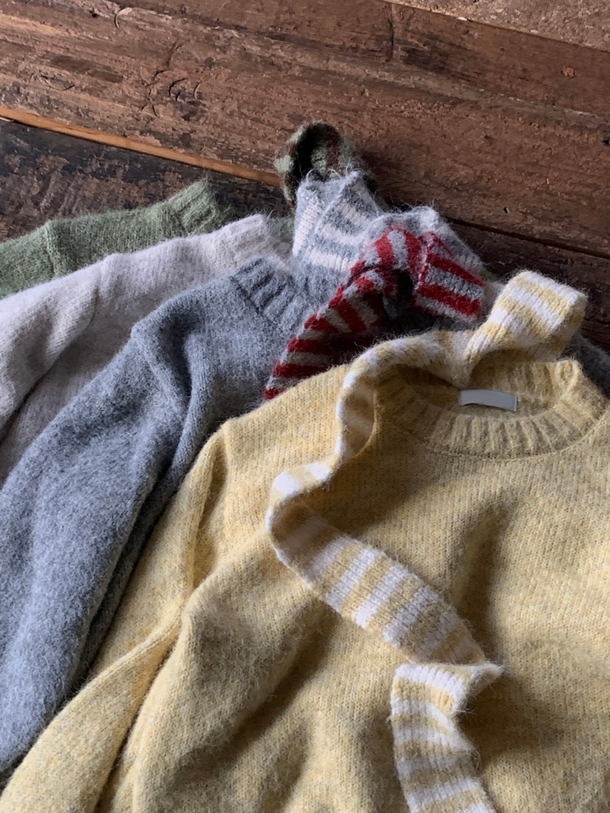 【新品優惠】SET!圍巾拼色毛衣丨4 col