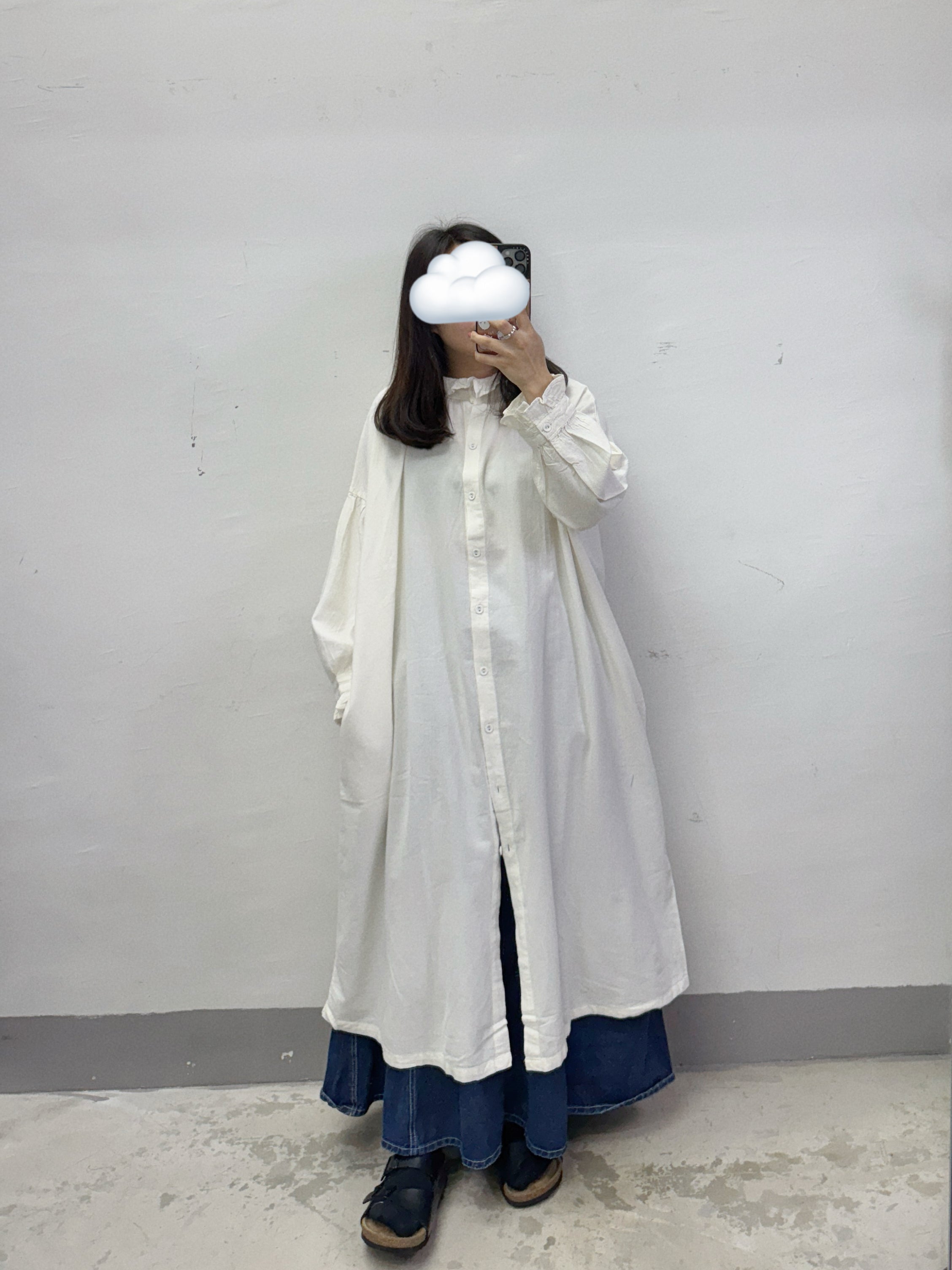 棉麻料ruffle領排鈕ops丨4 col