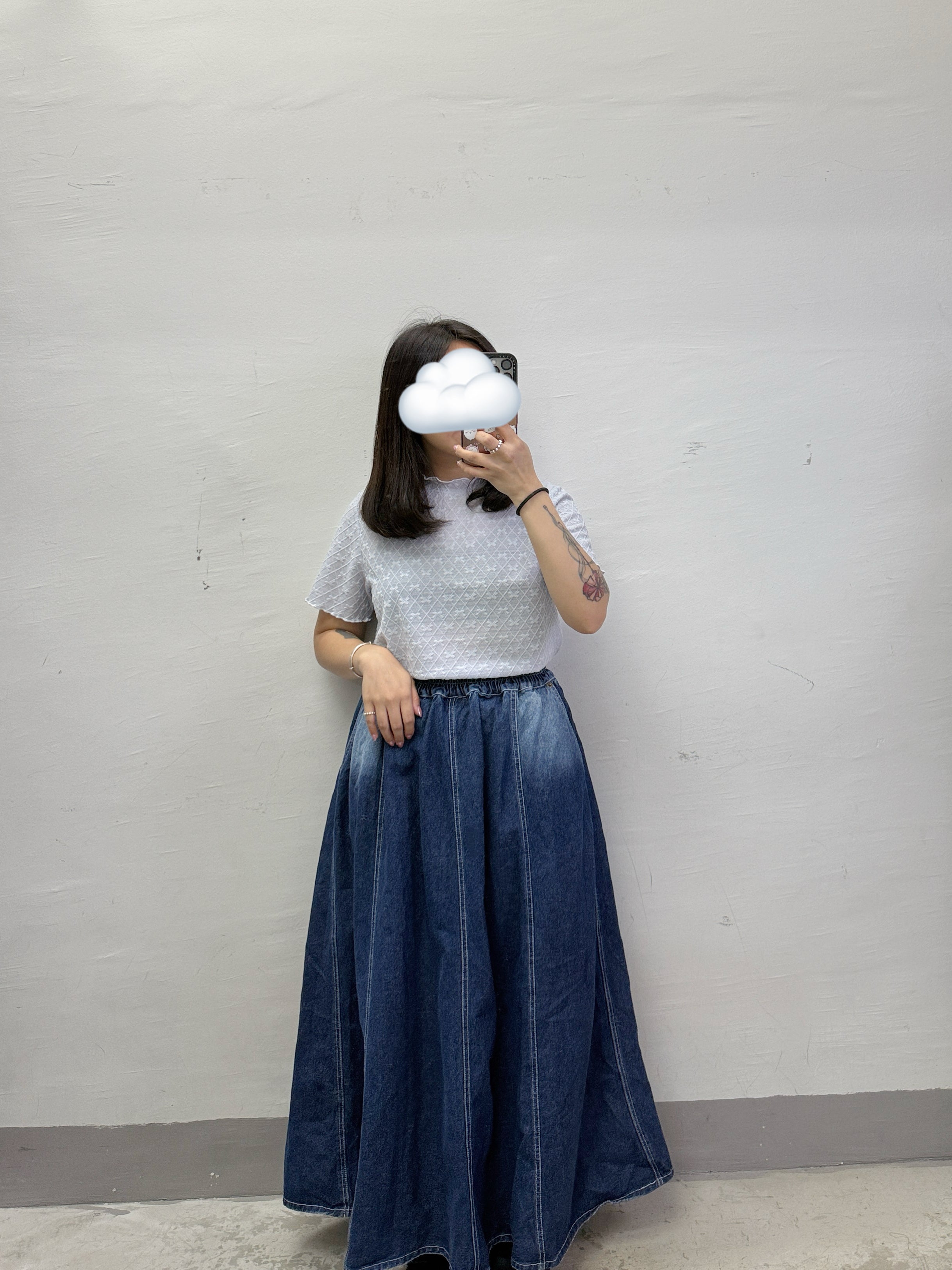 菱格蝴蝶花紋basic top丨3 col