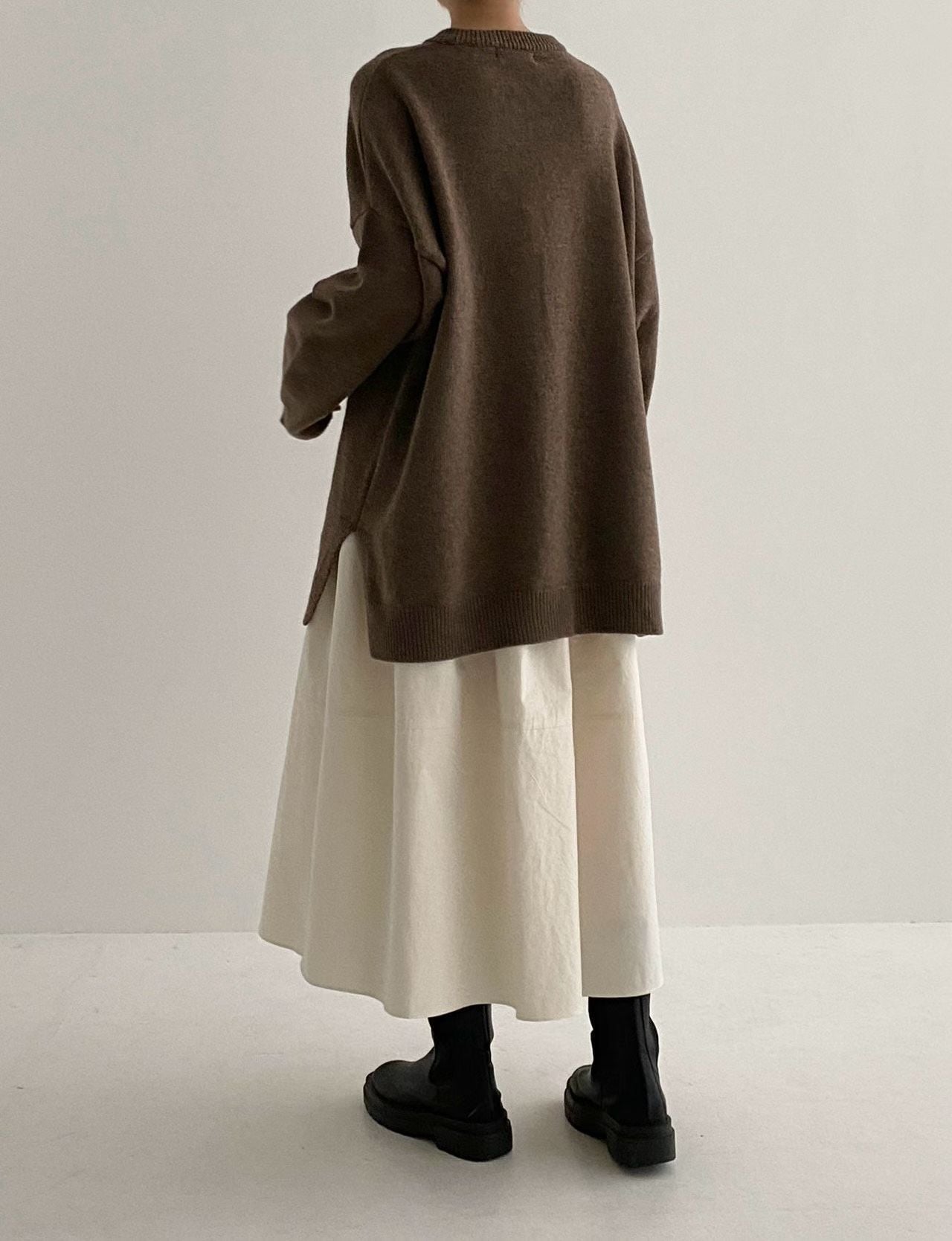 兩側開叉oversize冷衫丨3 col