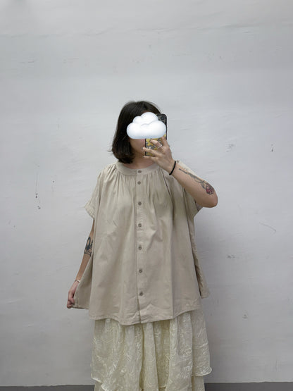 【SALE】圓領暗紋闊型上衣