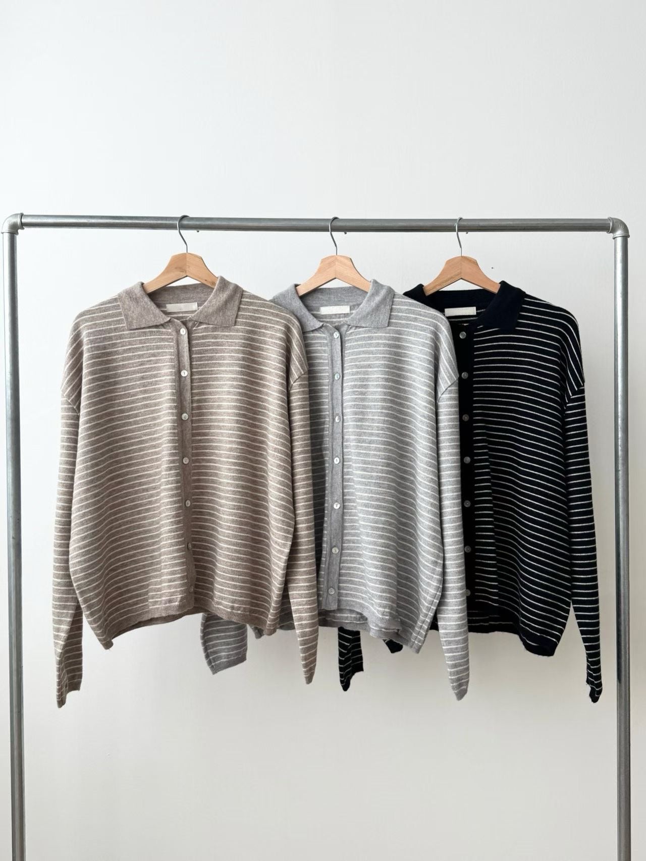 【新品優惠】反領條紋針織外套丨3 col