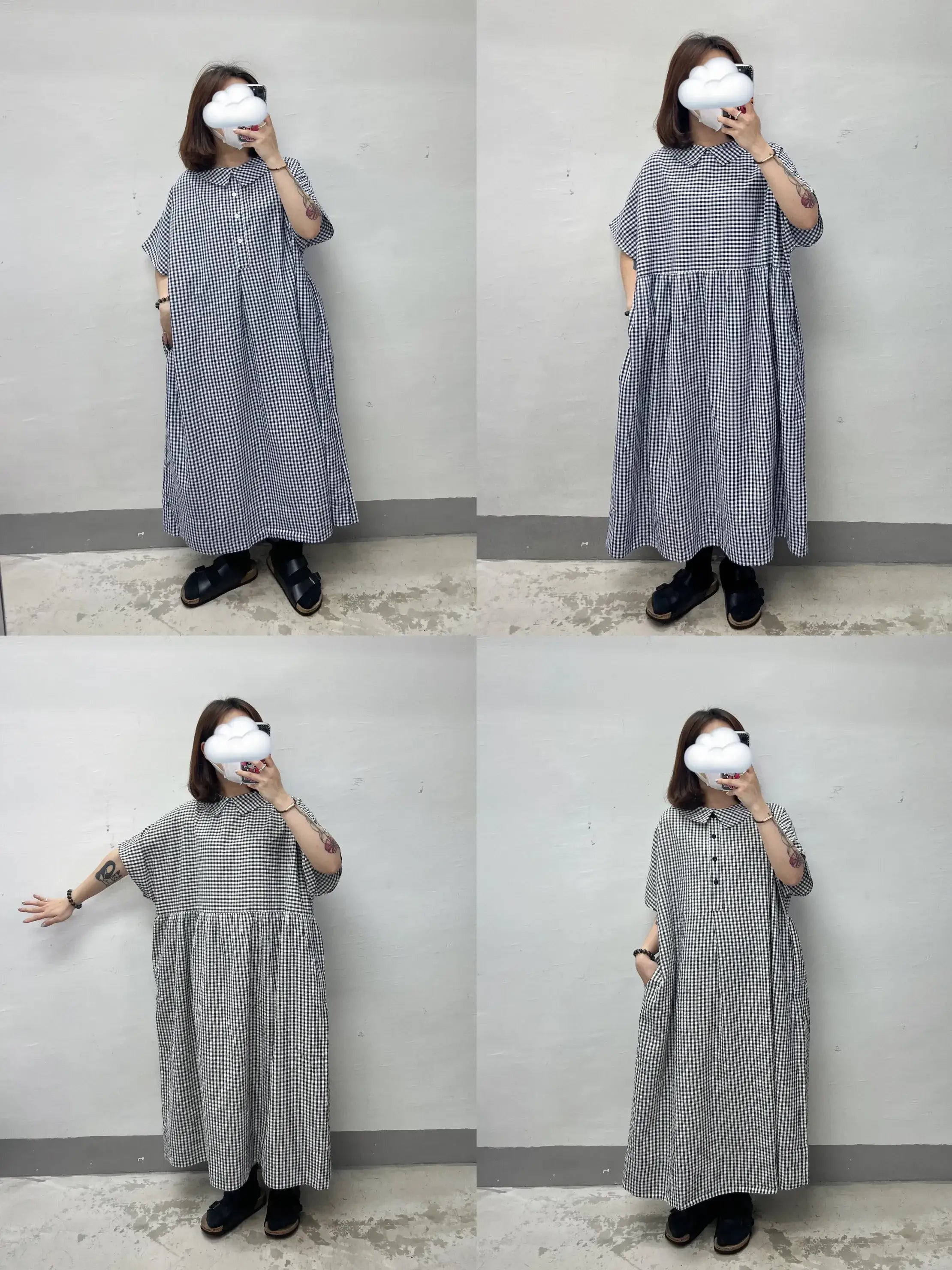 【SALE】娃娃領2-way格子ops｜2 col