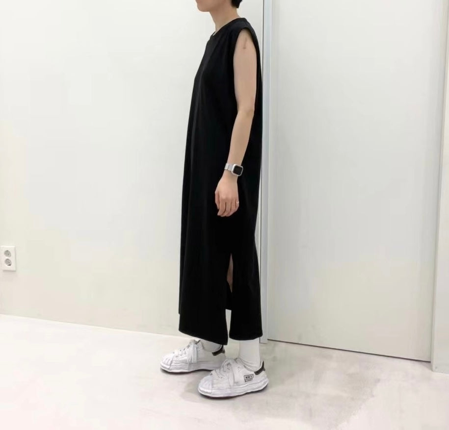 【SALE】兩側開叉背心ops丨白