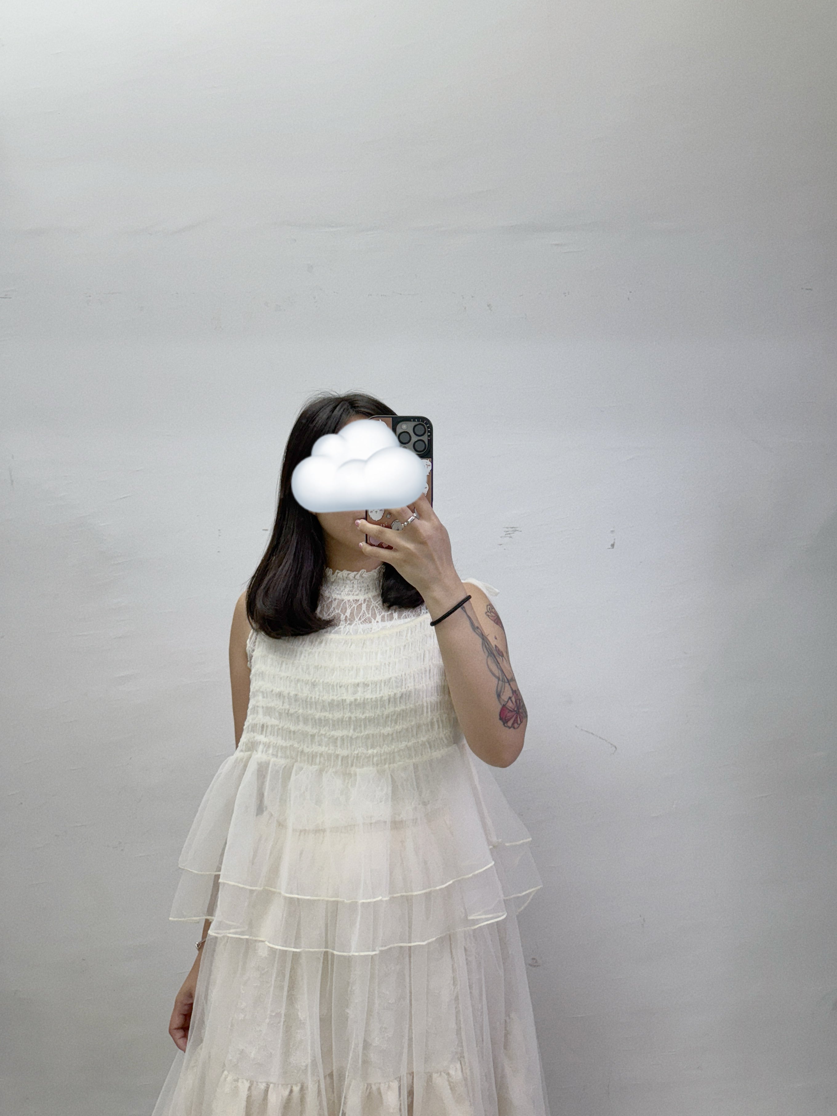 【SALE】皺皺透紗雙層綁帶外搭丨2 col