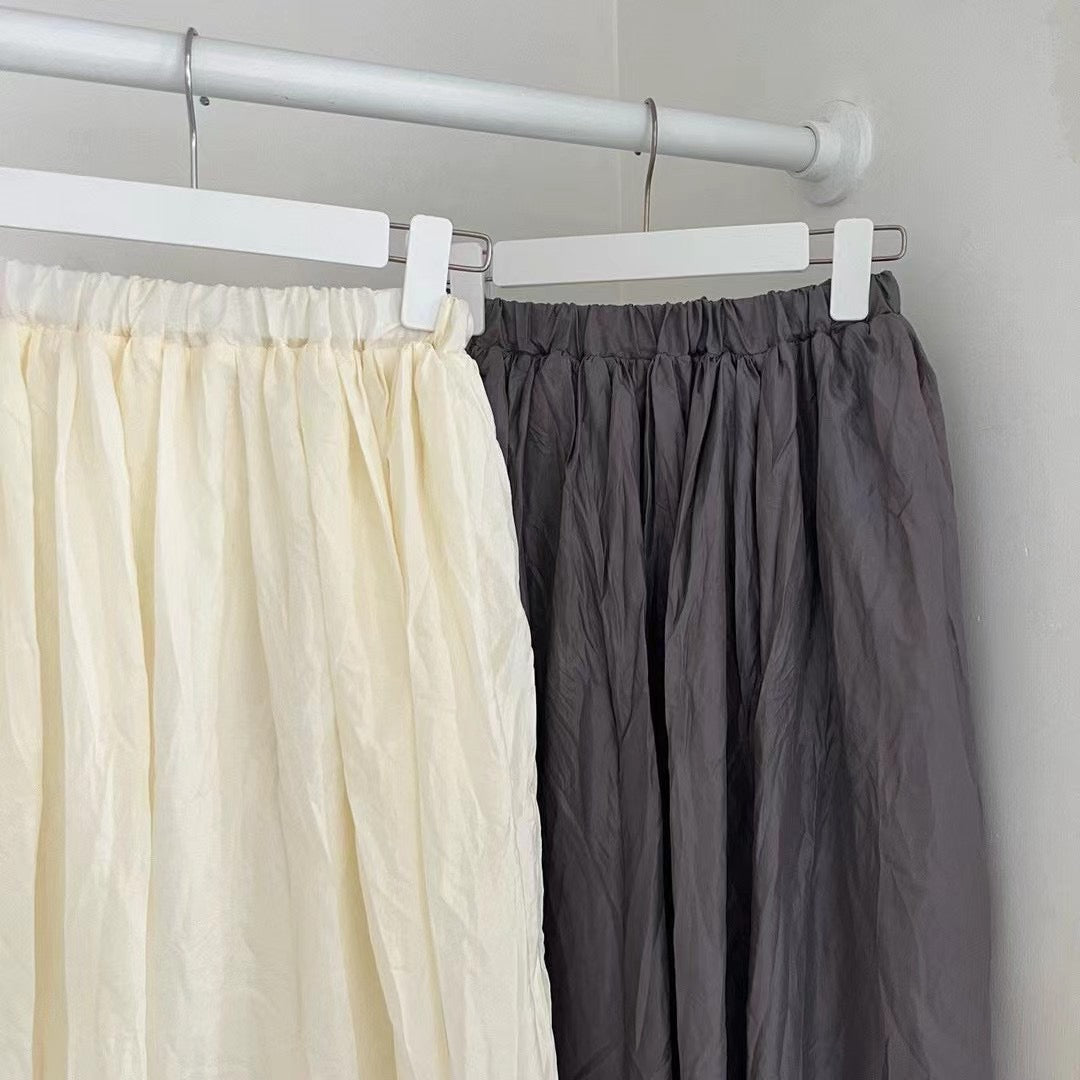 【SALE】嗦嗦料半身裙｜米白