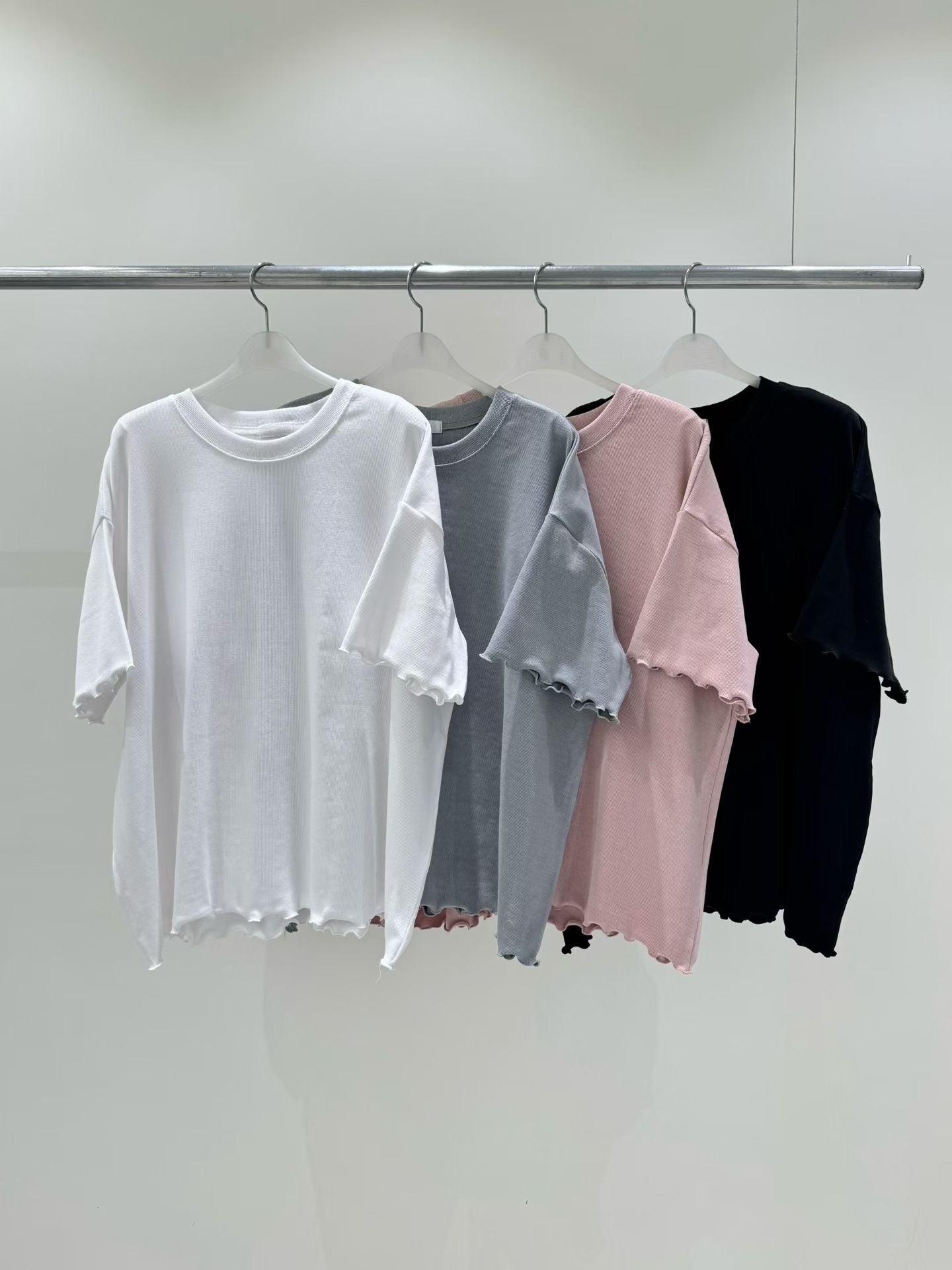 【SALE】ruffle邊闊型上衣丨白