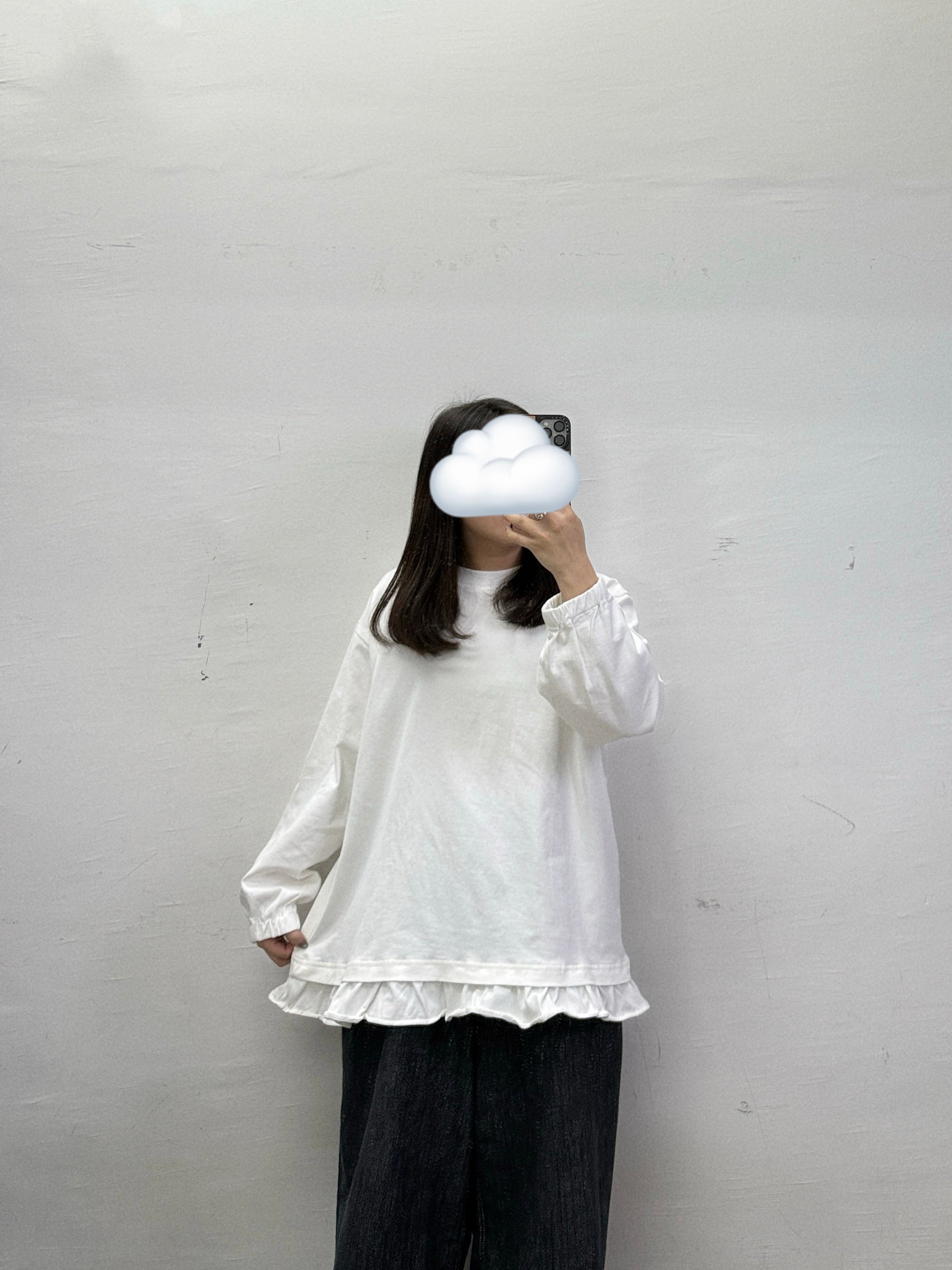 推！束袖下擺ruffle邊棉料上衣丨3 col