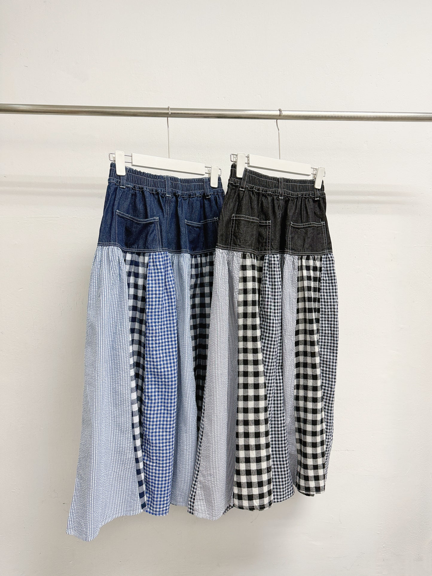 【SALE】牛仔拼布半身裙丨2 col