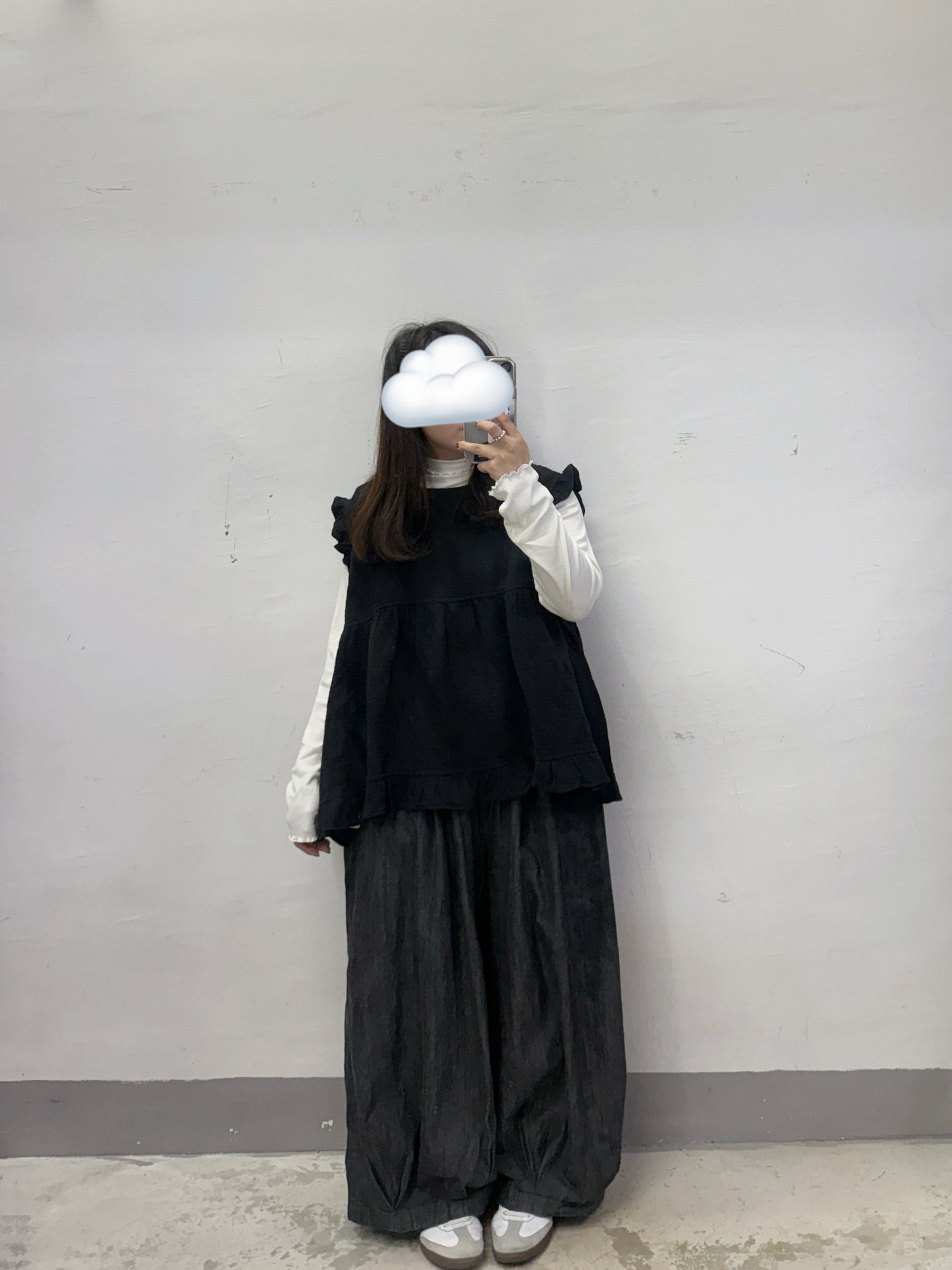 【新品優惠】ruffle邊暗紋背心丨2 col